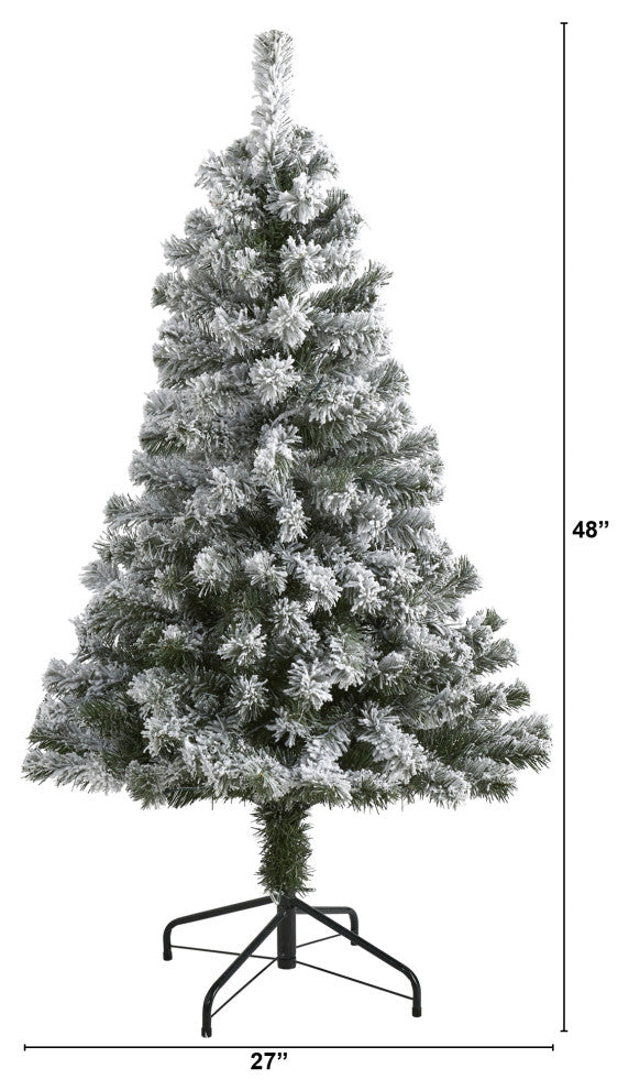 Nearly Natural 4' Flocked West Virginia Fir Artificial Christmas Tree