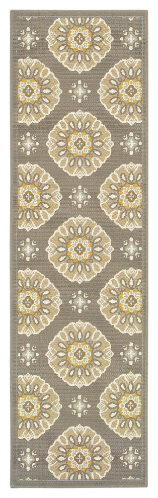 2' X 8' Gray Moroccan Indoor Outdoor Area Rug