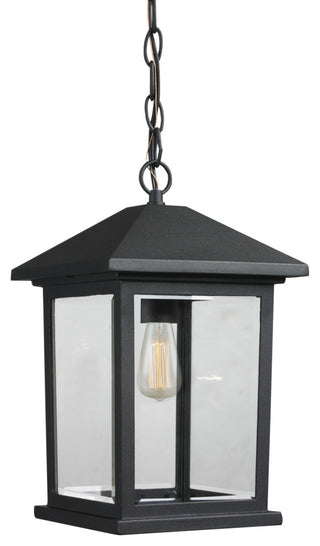 Z-Lite 531CHM Portland 1 Light 8"W Outdoor Mini Pendant - Black