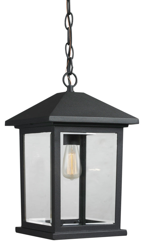 Z-Lite 531CHM Portland 1 Light 8"W Outdoor Mini Pendant - Black