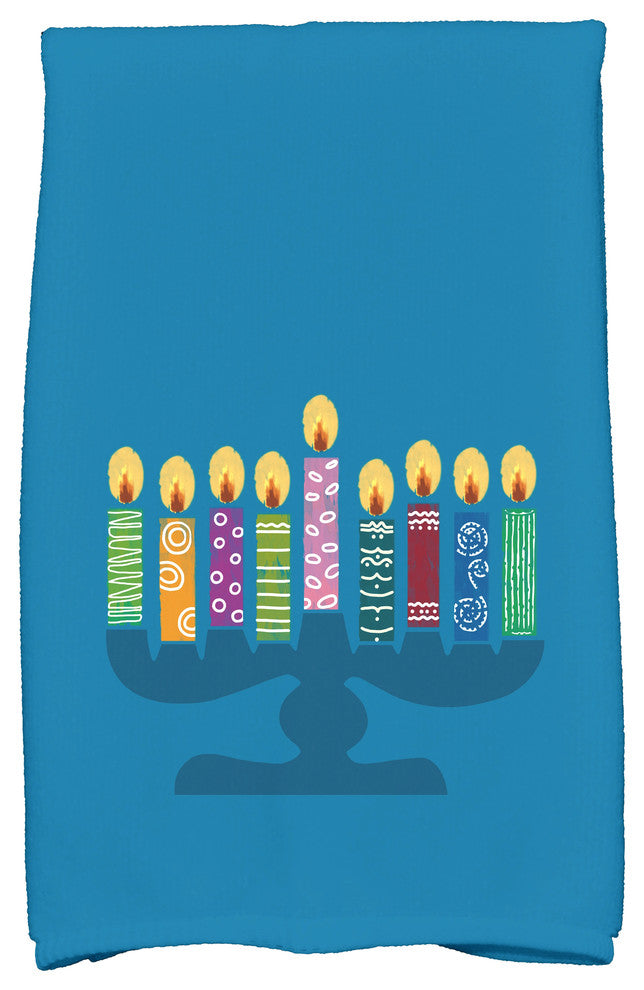 Festival of Lights Holiday Geometric Print Kitchen Towel, Teal