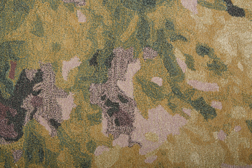 Weave & Wander Nakita Rug, Eggplant/Lodon Green/Gold, 8ft x 10ft Rug