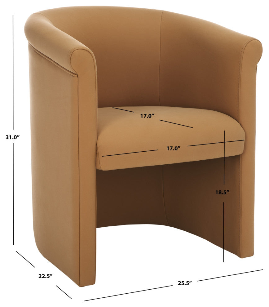 Safavieh Couture Selina Barrel Back Dining Chair, Brown