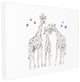 "Giraffe Family Graphite Drawing" 30x40, XXL Stretched Canvas Wall Art