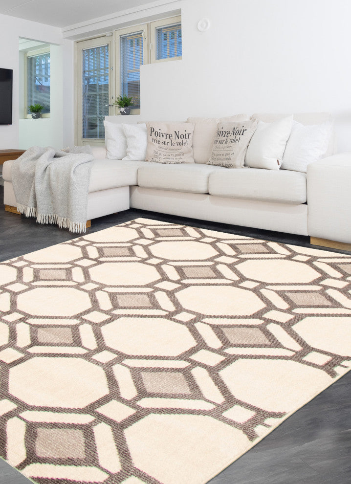eCarpetGallery Geometric Area Rug 8x10, Ivory
