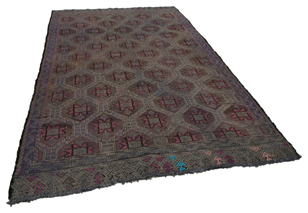 Rug N Carpet - Handmade Oriental 6' 3'' x 10' 1'' Tribal Wool Kilim Rug