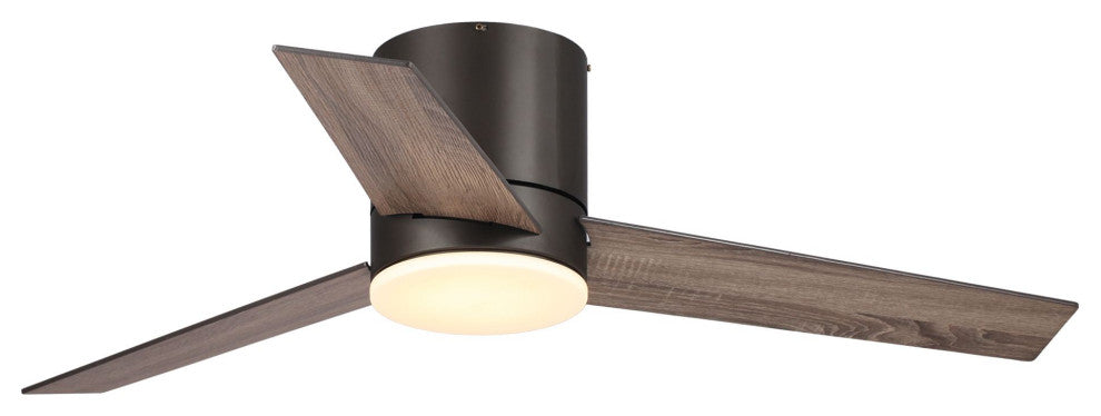 48-in Bronze Flushed Mounted Dimmable LED Ceiling Fan with 3 Blades