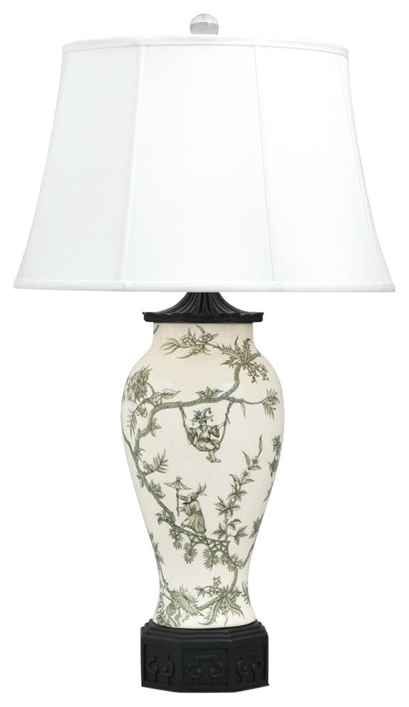 Windsor Toile Black Lamp, 36"