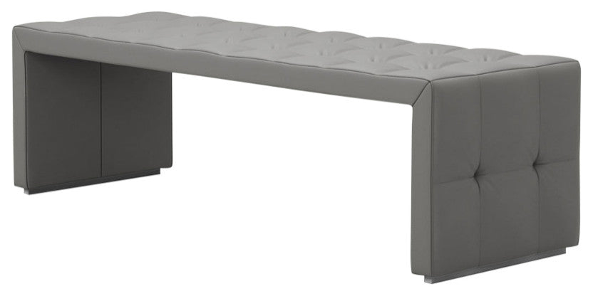 Broad Bench, Warm Gray Leather, Warm Gray Leather