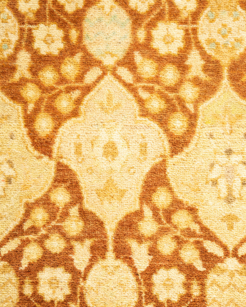 Shaikh One-of-a-Kind Hand-Knotted Runner Yellow, 2'6"x10'3"