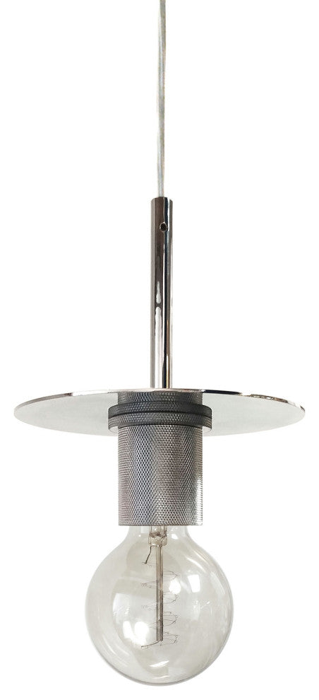 1 Light Incandescent Pendant, Polished Chrome