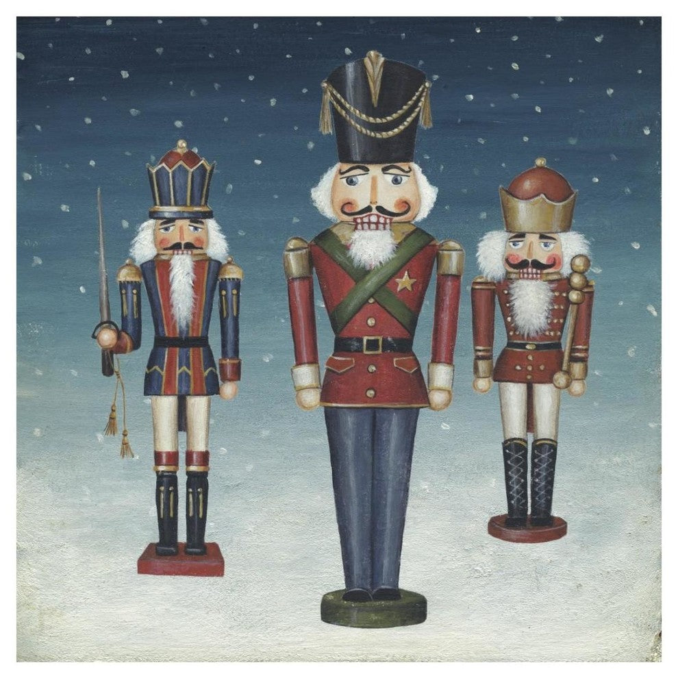 "Soldier Nutcrackers Snow" Digital Paper Print by David Carter Brown, 26"x26"