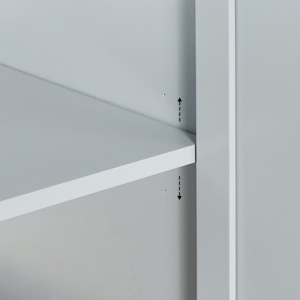 ARIEL Kelly 66 Inch Double Sink Base Cabinet, Grey