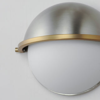 Maxim 12418 Duke 8" Tall Wall Sconce - Satin Nickel / Satin Brass