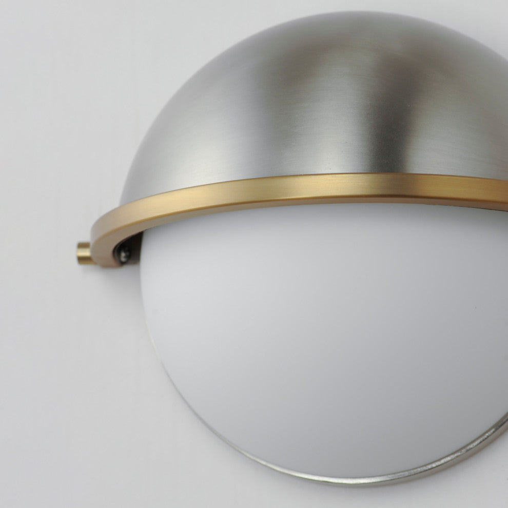 Maxim 12418 Duke 8" Tall Wall Sconce - Satin Nickel / Satin Brass