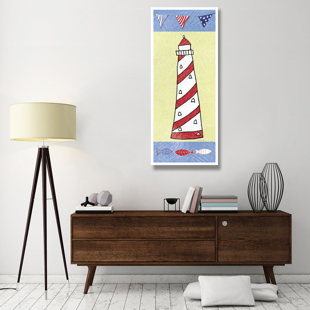 "Coastal Lighthouse II" Digital Paper Print by Farida Zaman, 26"x62"