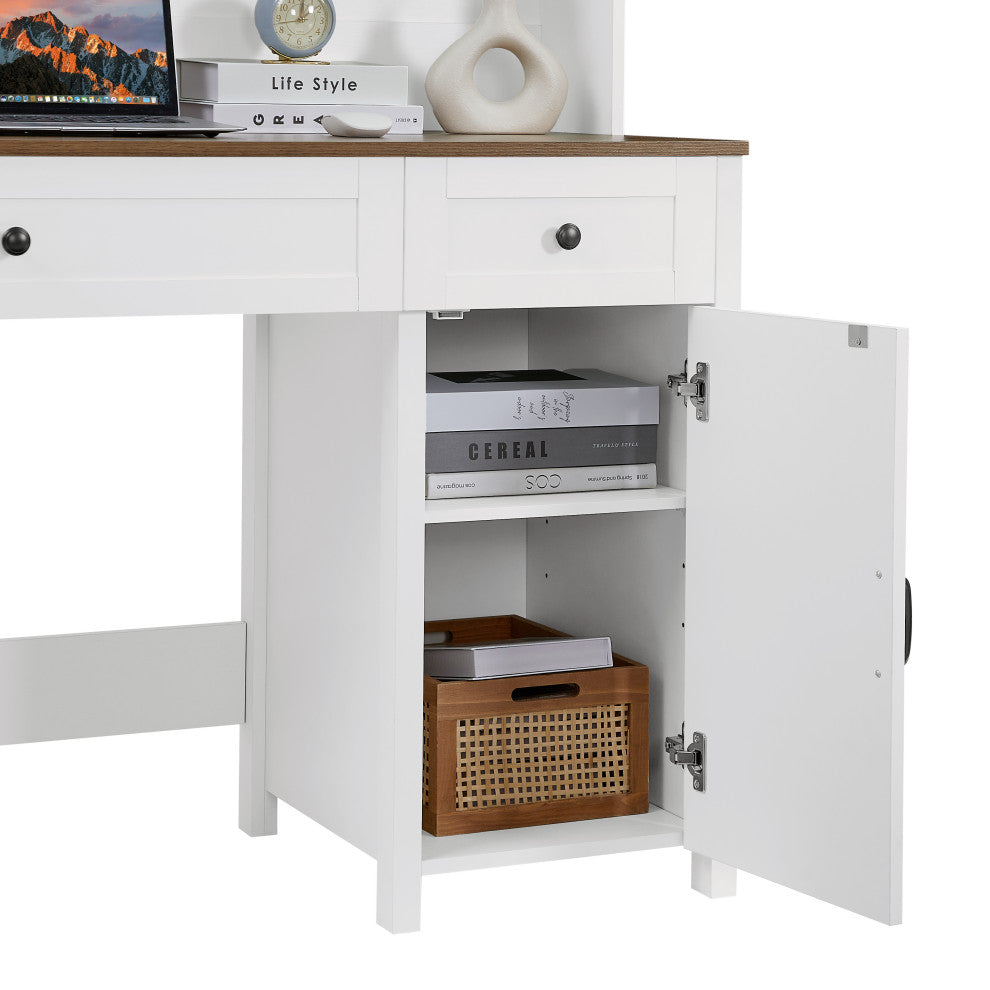 Gewnee 47" Farmhouse Executive Desk with Drawers