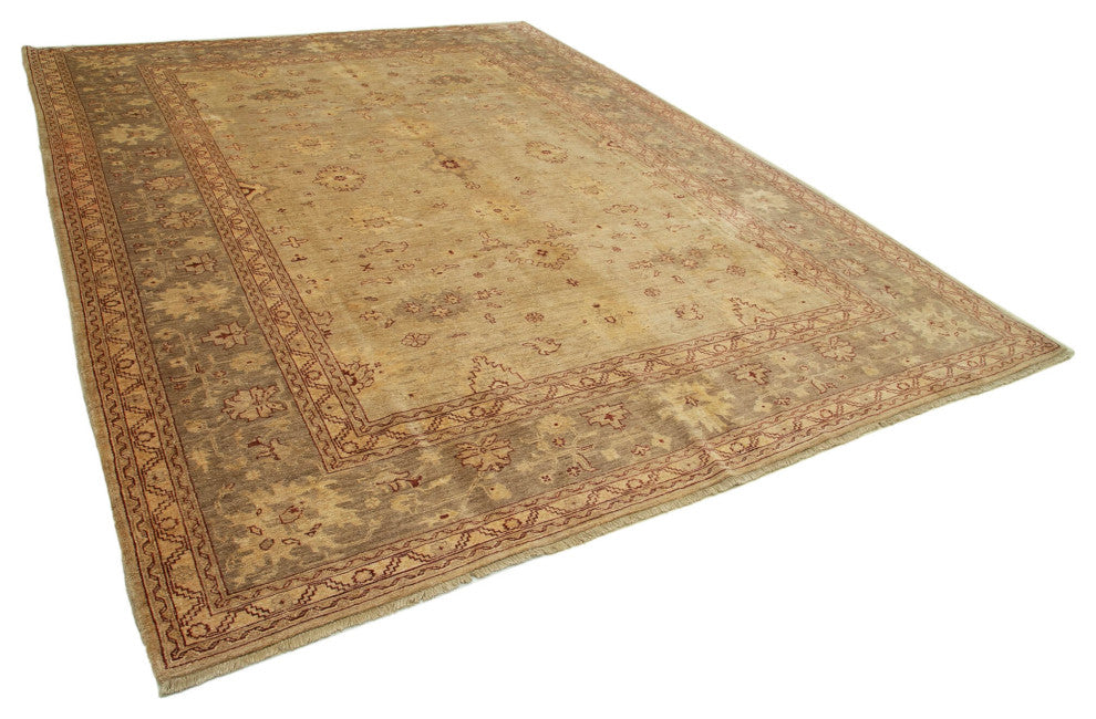 Rug N Carpet - Handwoven Oriental 9' 0" x 11' 9" Unique Oushak Area Rug