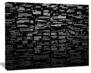 Black 3D Geometric Background, Abstract Canvas Art Print, 20"x12"
