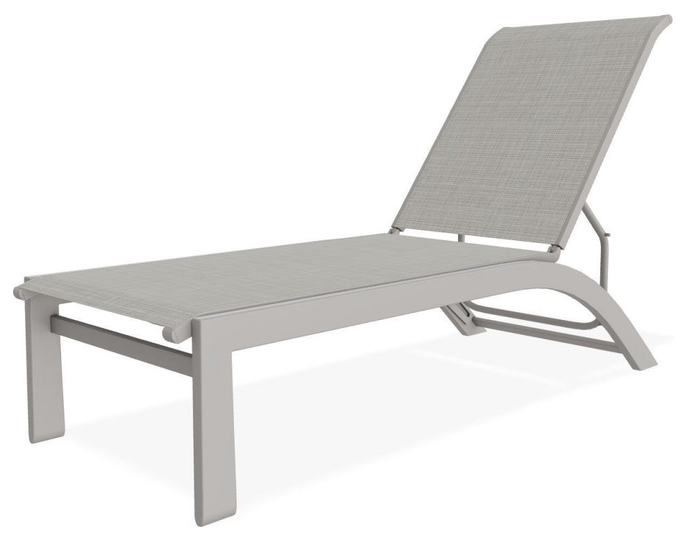 Kendall Sling Stackable Outdoor Chaise Lounge, Deacon/Warm Gray