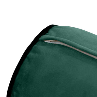 STYLE V6 TwinXL Velvet ContrastPipe Indoor Daybed Bolster Pillow|CoverOnly|AD317