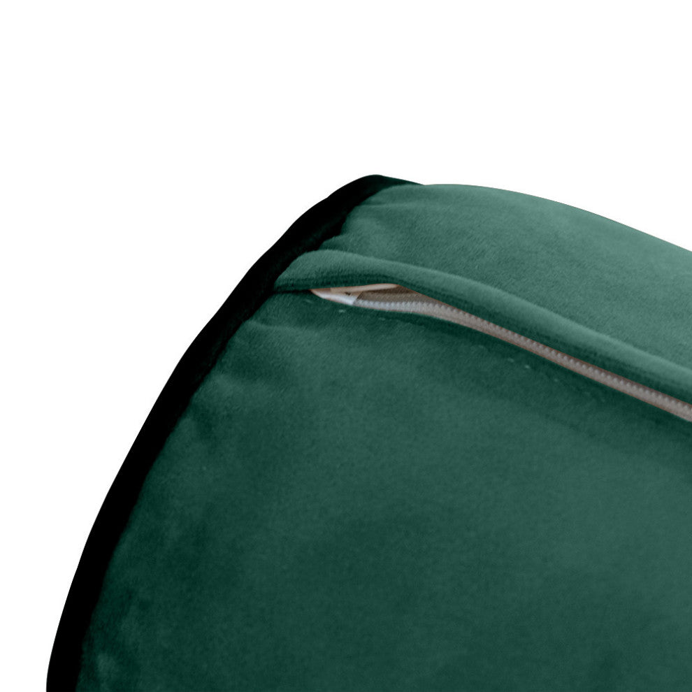 STYLE V6 TwinXL Velvet ContrastPipe Indoor Daybed Bolster Pillow|CoverOnly|AD317