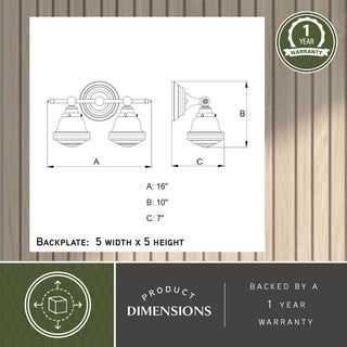 Huntley 2-Light Vanity Clear Glass Oil Rubbed Bronze