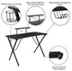 Gaming Desk and Reclining Chair Set, Headphone Hook/Monitor Stand, Red