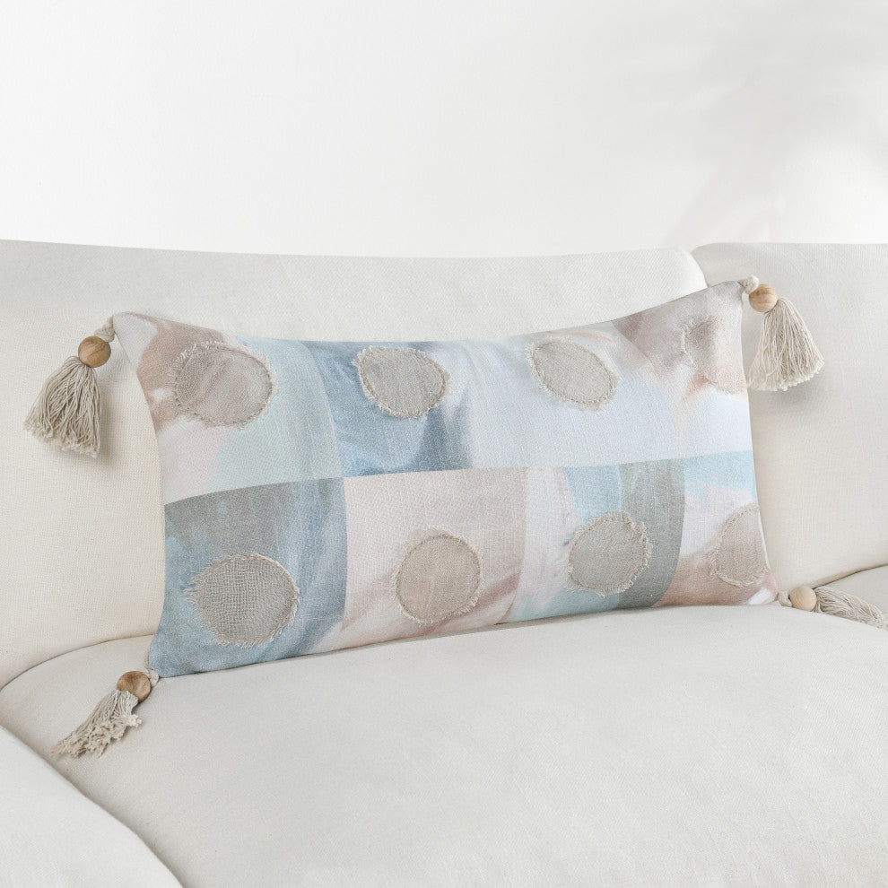 Yama 14"x26" Cotton Blend Multicolor Throw Pillow