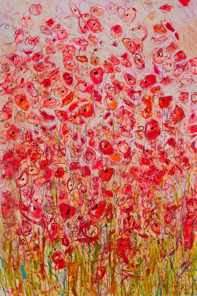 "Sea of Flowers" Painting Print on Wrapped Canvas, 30x45