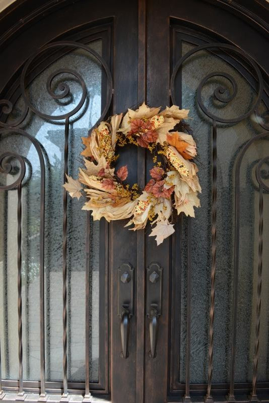 26" Artificial Indian Corn Husk Wreath