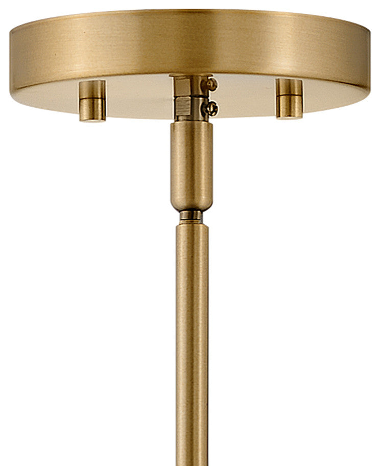 Lark Lane 7" Single Cylindrical Pendant, Lacquered Brass + Clear Glass
