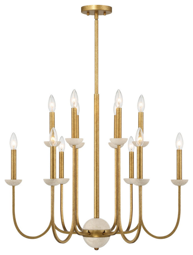 Oakhurst 12-Light Chandelier, Antique Gold