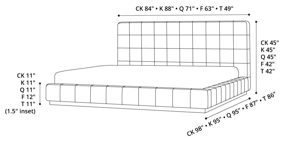 Grafton Bed Luna Fabric / King