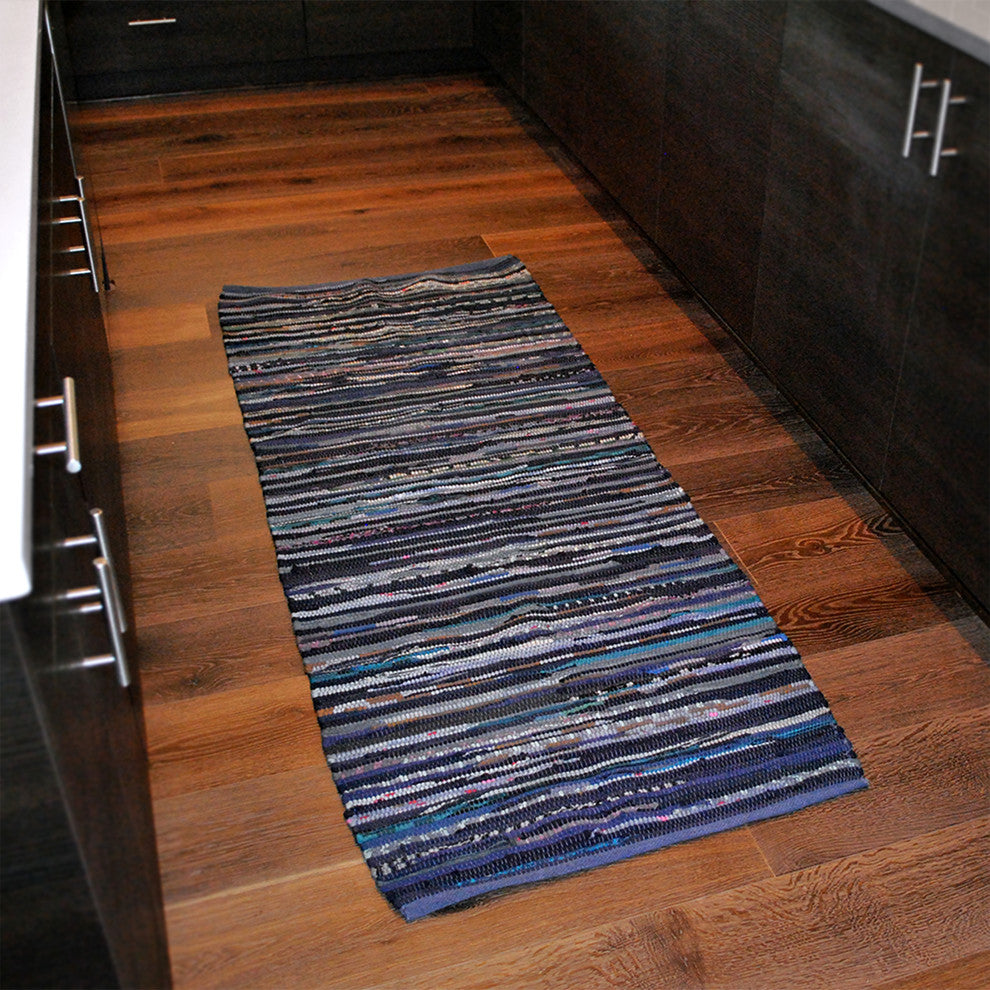 DII Multicolor Nautical Blue Rag Rug 2Ft 3In"x6Ft