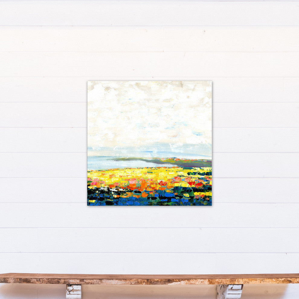 Colorful Abstract Flower Field Print on Canvas