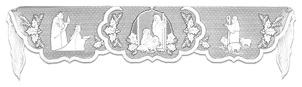 Silent Night 20"x90" Mantle Scarf, White