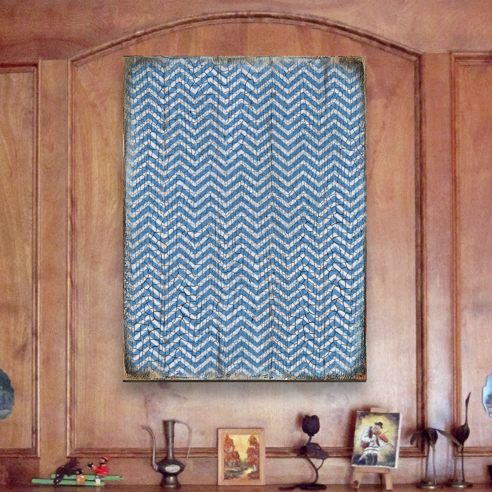Decorative Pattern Wooden Block, 7"x5.5"