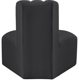 Arc Upholstered Modular Component, Black, 1-Piece: Reverse Corner, Vegan Leather
