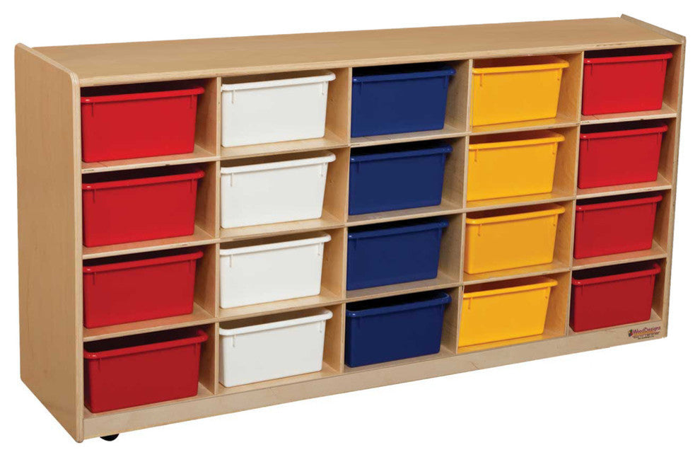 5" Letter Tray Storage Unit With Assorted Trays, Set Of 20