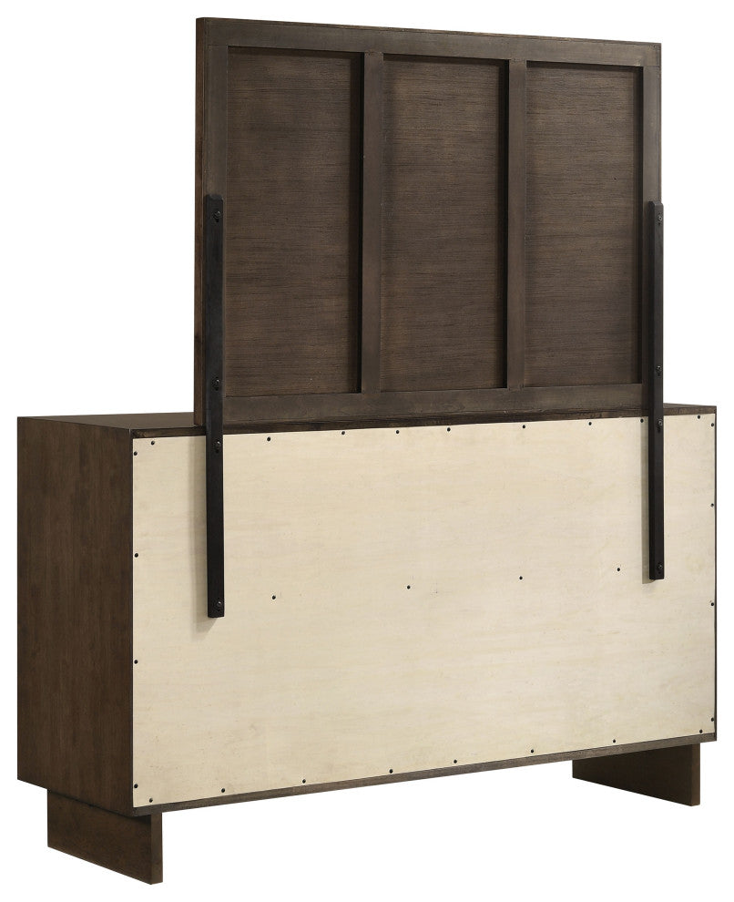Glenwood 6-drawer Dresser and Mirror Warm Brown