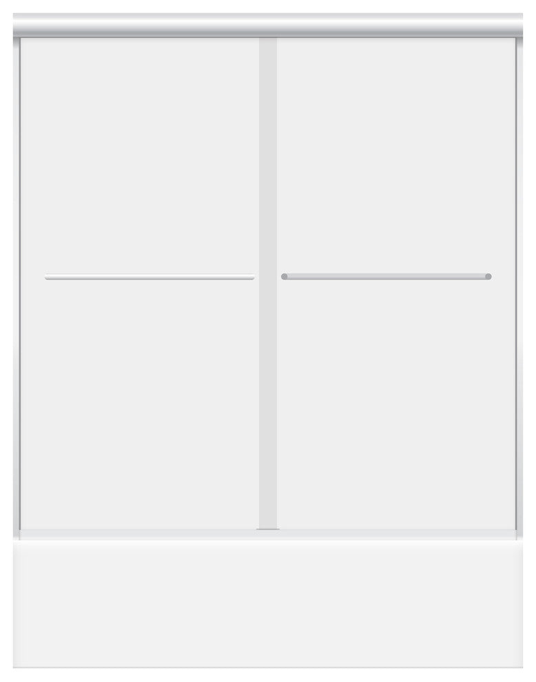 Modern Bypass Bathtub Door Ultra-A, 56-60"x62", Chrome