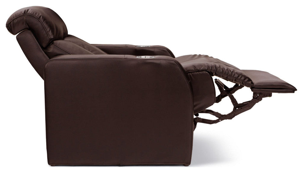 Seatcraft Squire Home Theater Seating, Brown, Row of 4 With Loveseat