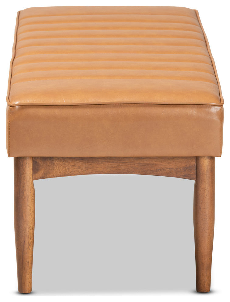 St Clair Modern Farmhouse Dining Bench, Tan