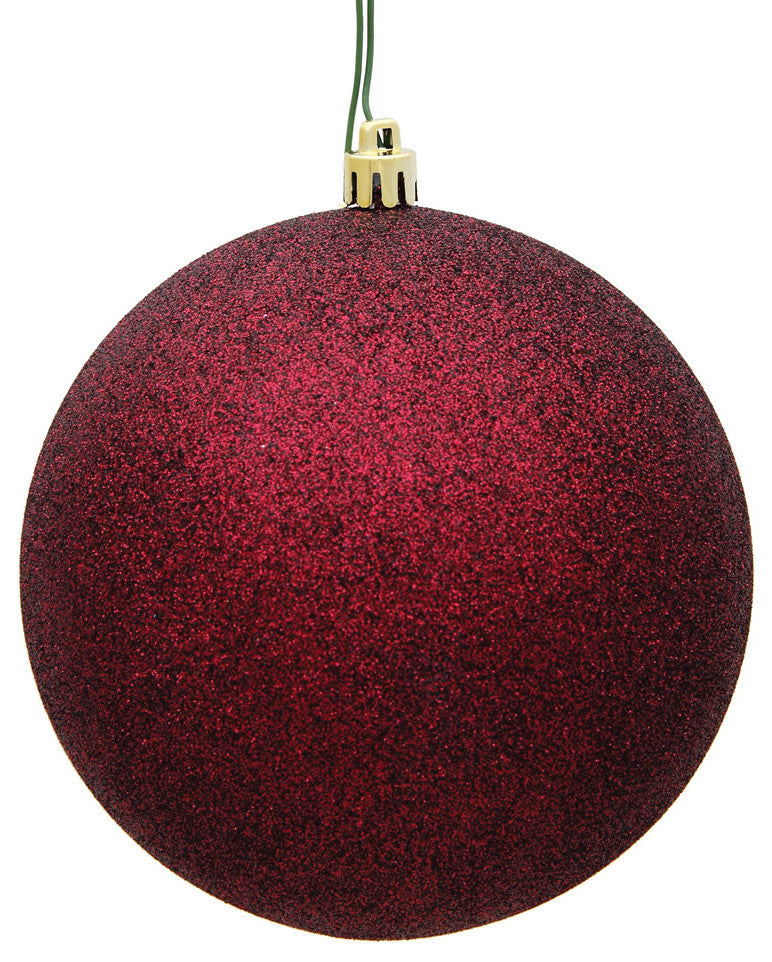 Vickerman 3" Burgundy Glitter Ball Ornament, 12 per Bag
