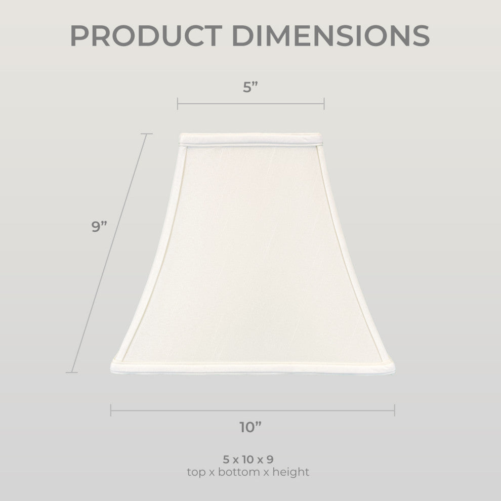 Royal Designs Square Bell Lamp Shade, White, 5x10x9, Set of 2