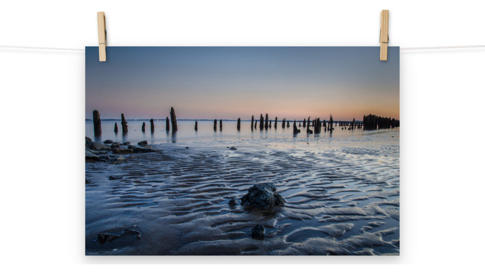 Low Tide At Battery Landscape Photo, Beach Unframed Wall Art Print, 12" X 18"