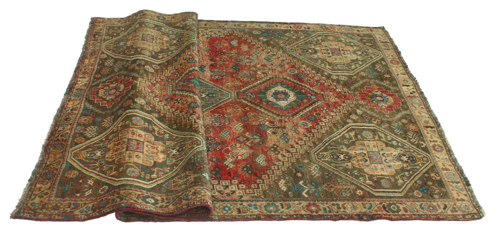 Semi-Antique Guven Red Rug
