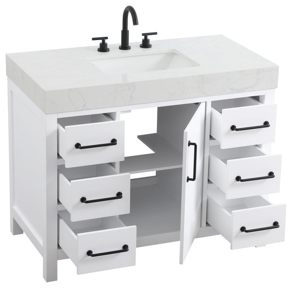 Home Living 42" Single Bathroom Vanity, White