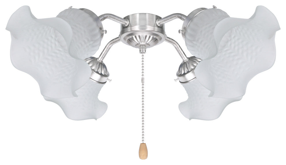 23097-4 Replacement Floral Shaped Frosted Glass Shade, 4 Pack